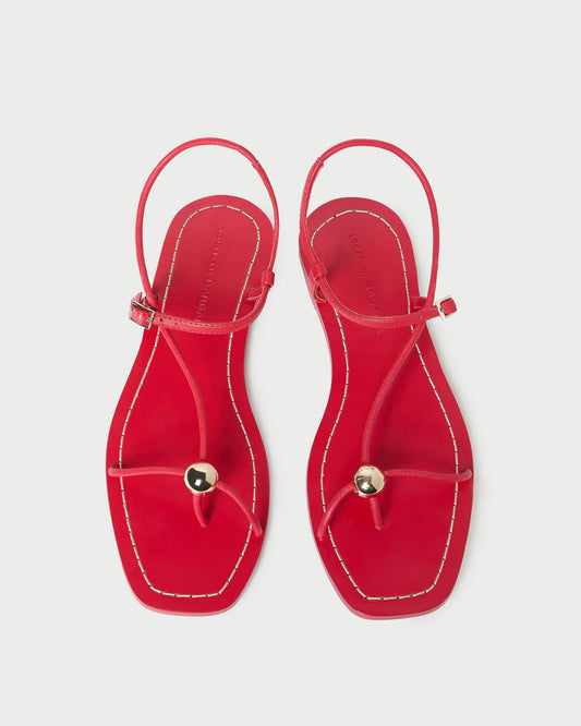 Lara Red Leather Sandal - Loeffler Randall Great Value