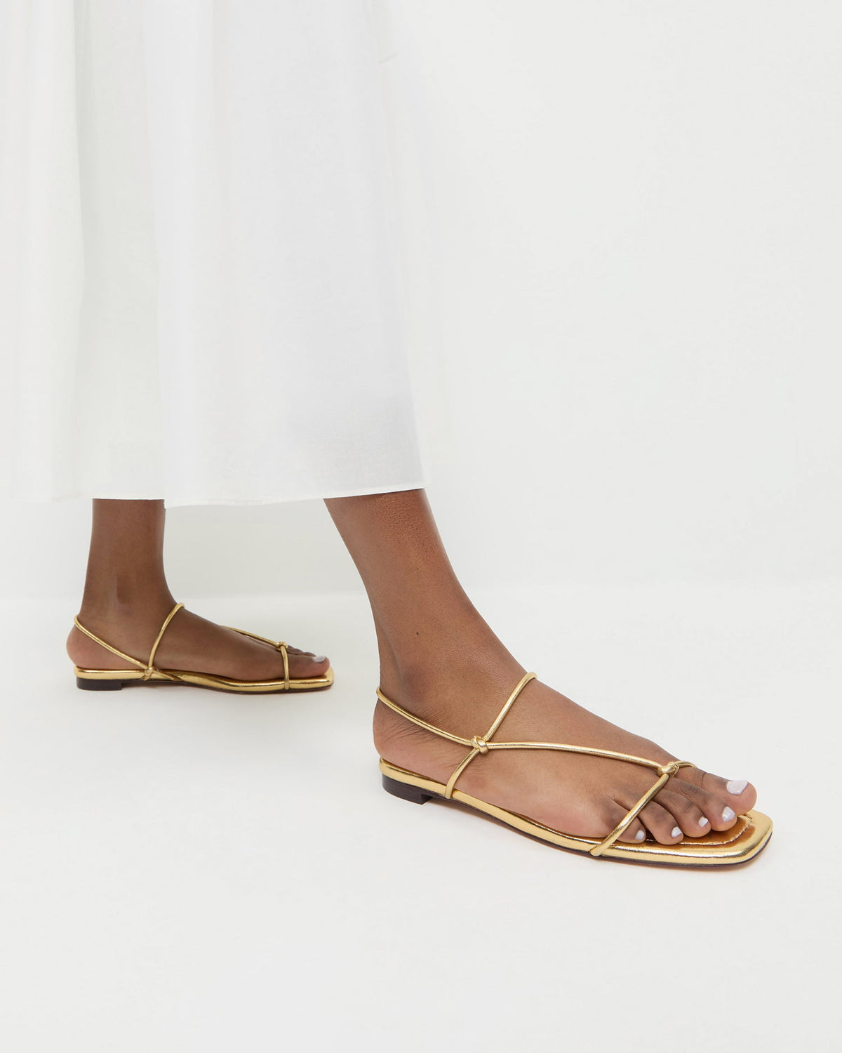 Eleanor Gold Strappy Sandal - Loeffler Randall Top Pick