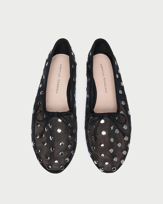 Landon Black/Silver Mesh Ballet Flat - Loeffler Randall Everyday