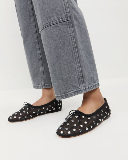Landon Black/Silver Mesh Ballet Flat - Loeffler Randall Everyday