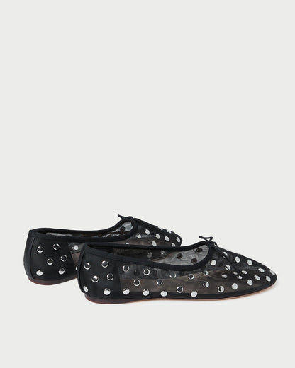 Landon Black/Silver Mesh Ballet Flat - Loeffler Randall Everyday
