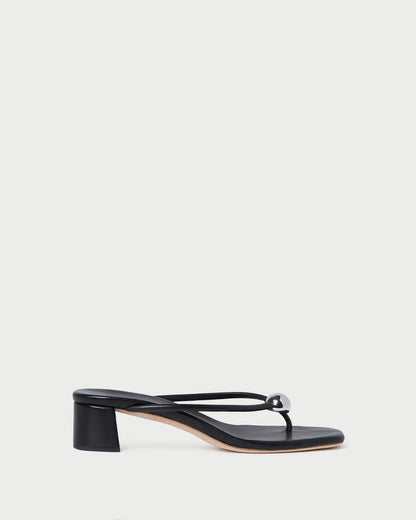 Odessa Black Leather Heeled Sandal - Loeffler Randall Premium