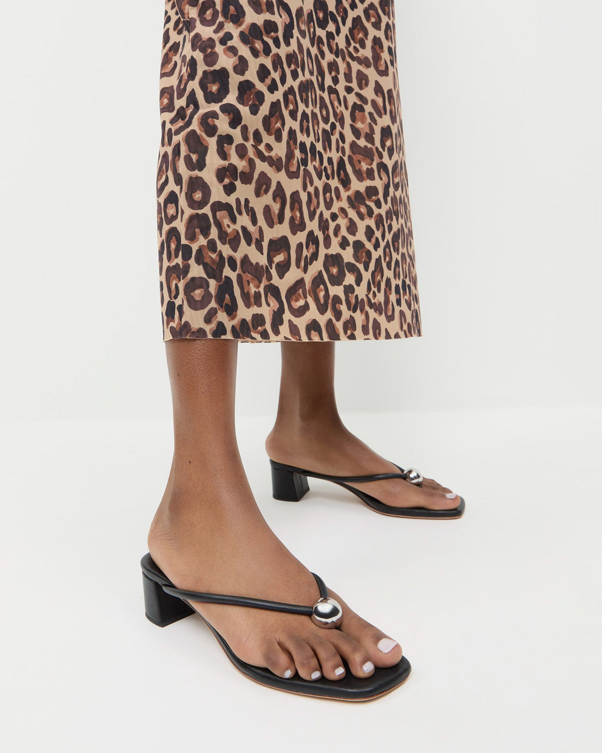 Odessa Black Leather Heeled Sandal - Loeffler Randall Premium