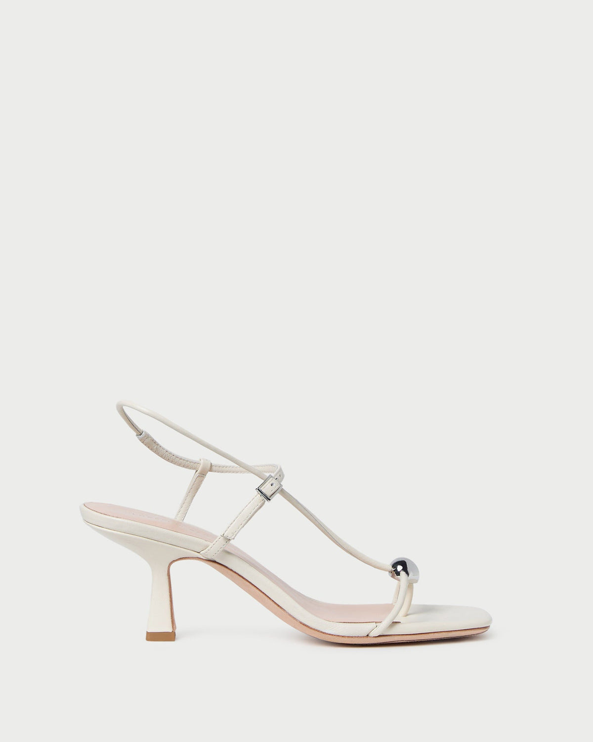 Triana White Leather Mid-Heel Sandal - Loeffler Randall Quality