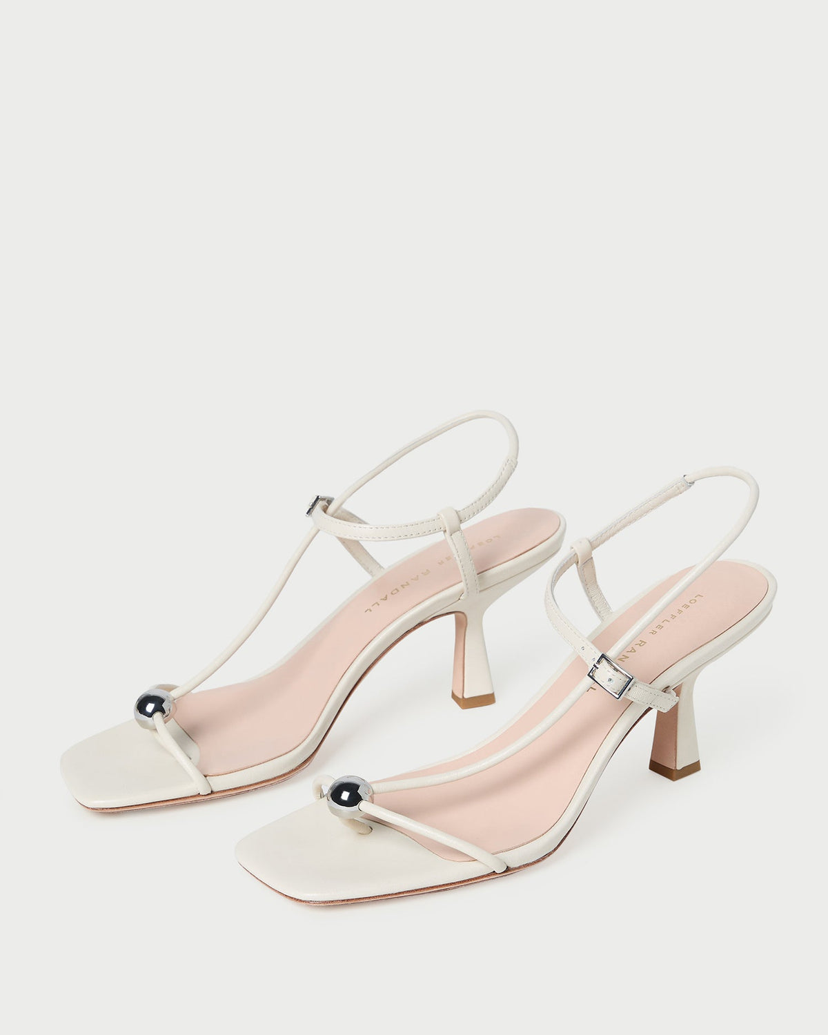 Triana White Leather Mid-Heel Sandal - Loeffler Randall Quality