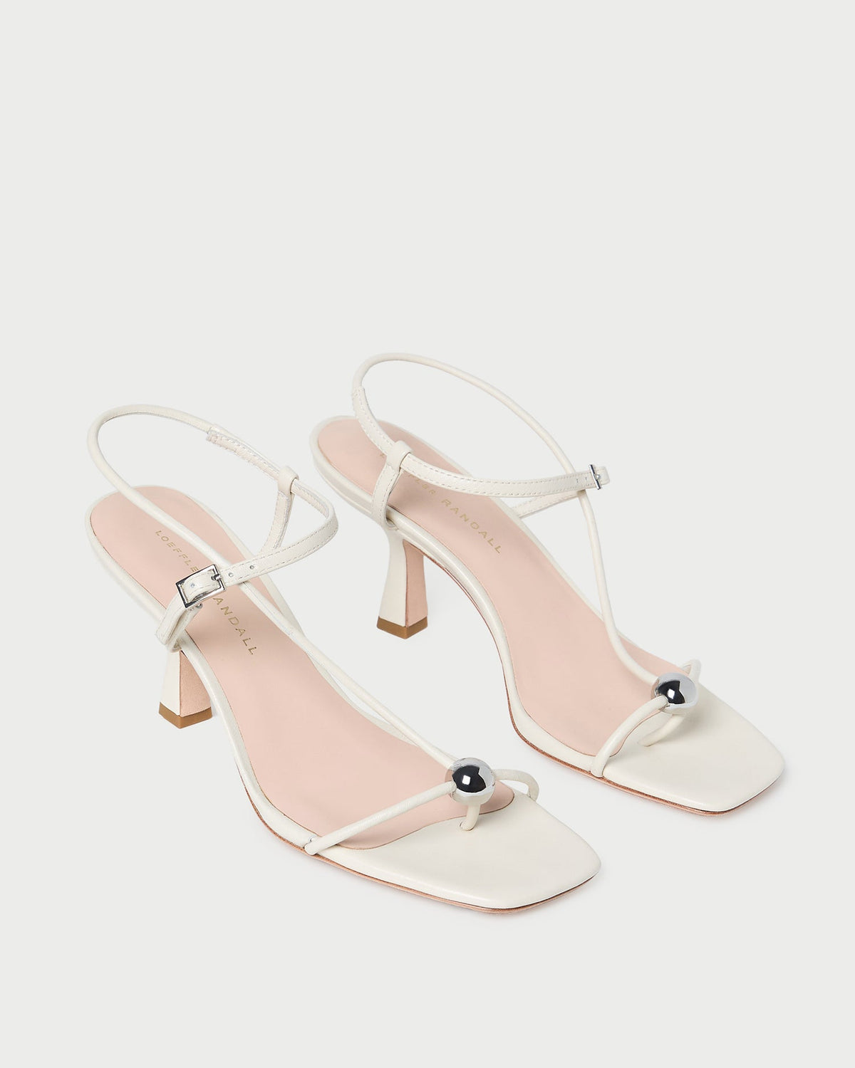 Triana White Leather Mid-Heel Sandal - Loeffler Randall Quality