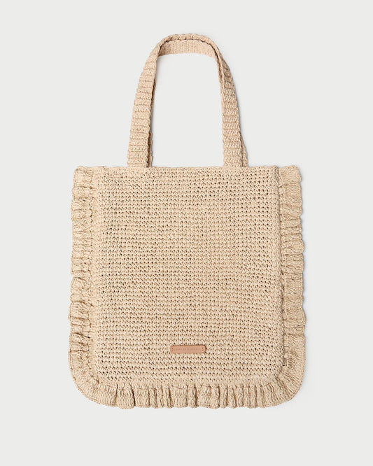 Justine Natural Crochet Ruffle Tote - Loeffler Randall Value