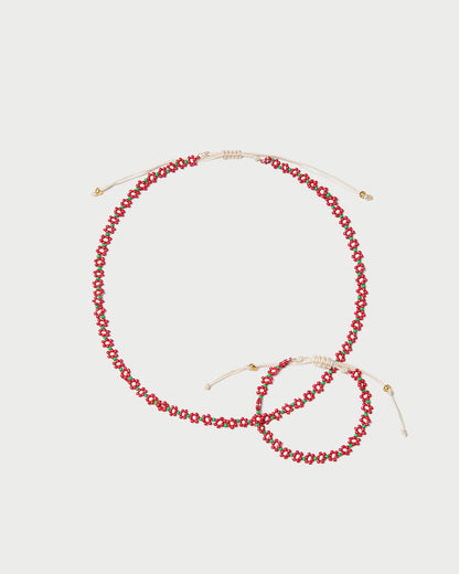 Flora Red/White Beaded Set - Loeffler Randall Trusted