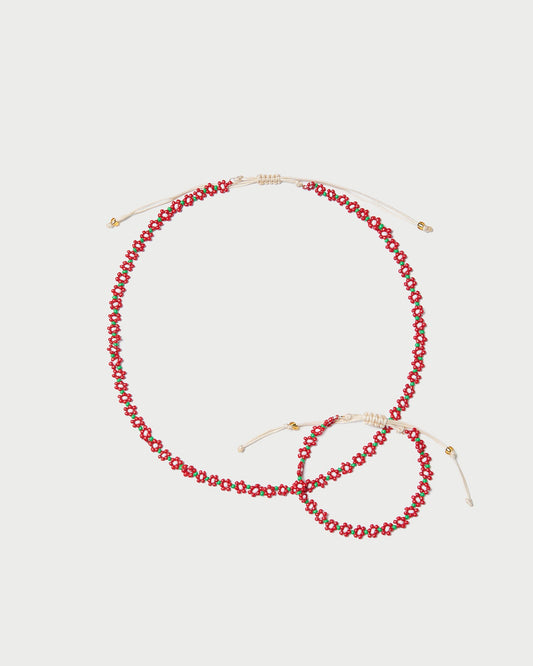 Flora Red/White Beaded Set - Loeffler Randall Trusted
