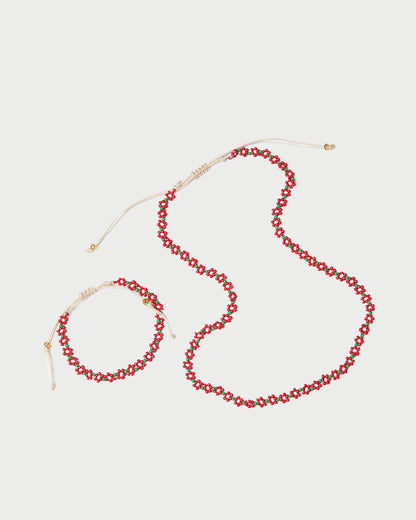 Flora Red/White Beaded Set - Loeffler Randall Trusted
