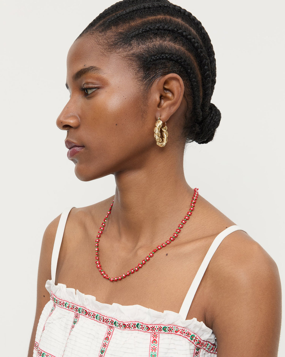 Flora Red/White Beaded Set - Loeffler Randall Trusted