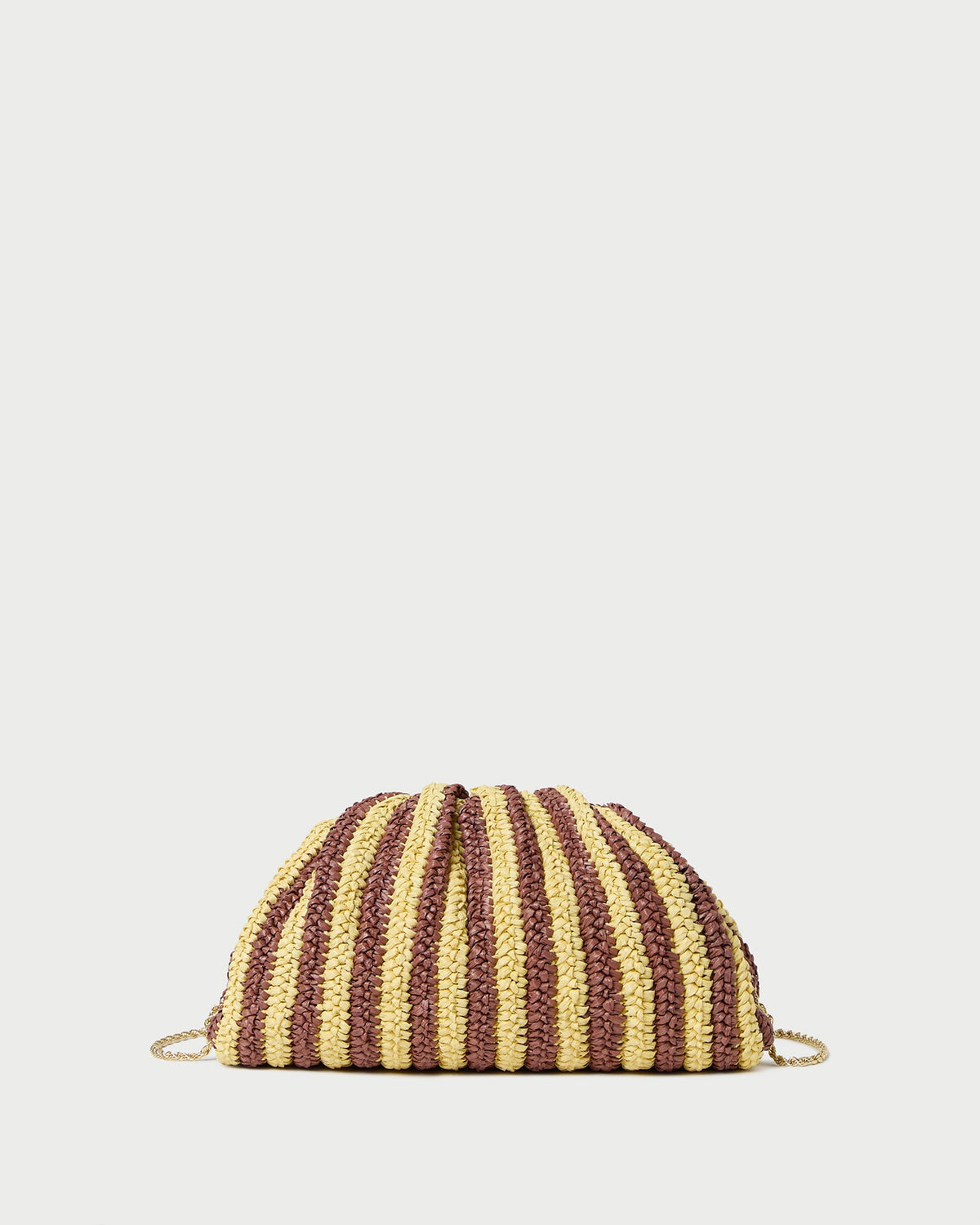 Bailey Brown/Butter Stripe Dome Clutch - Loeffler Randall Exclusive