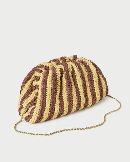 Bailey Brown/Butter Stripe Dome Clutch - Loeffler Randall Exclusive