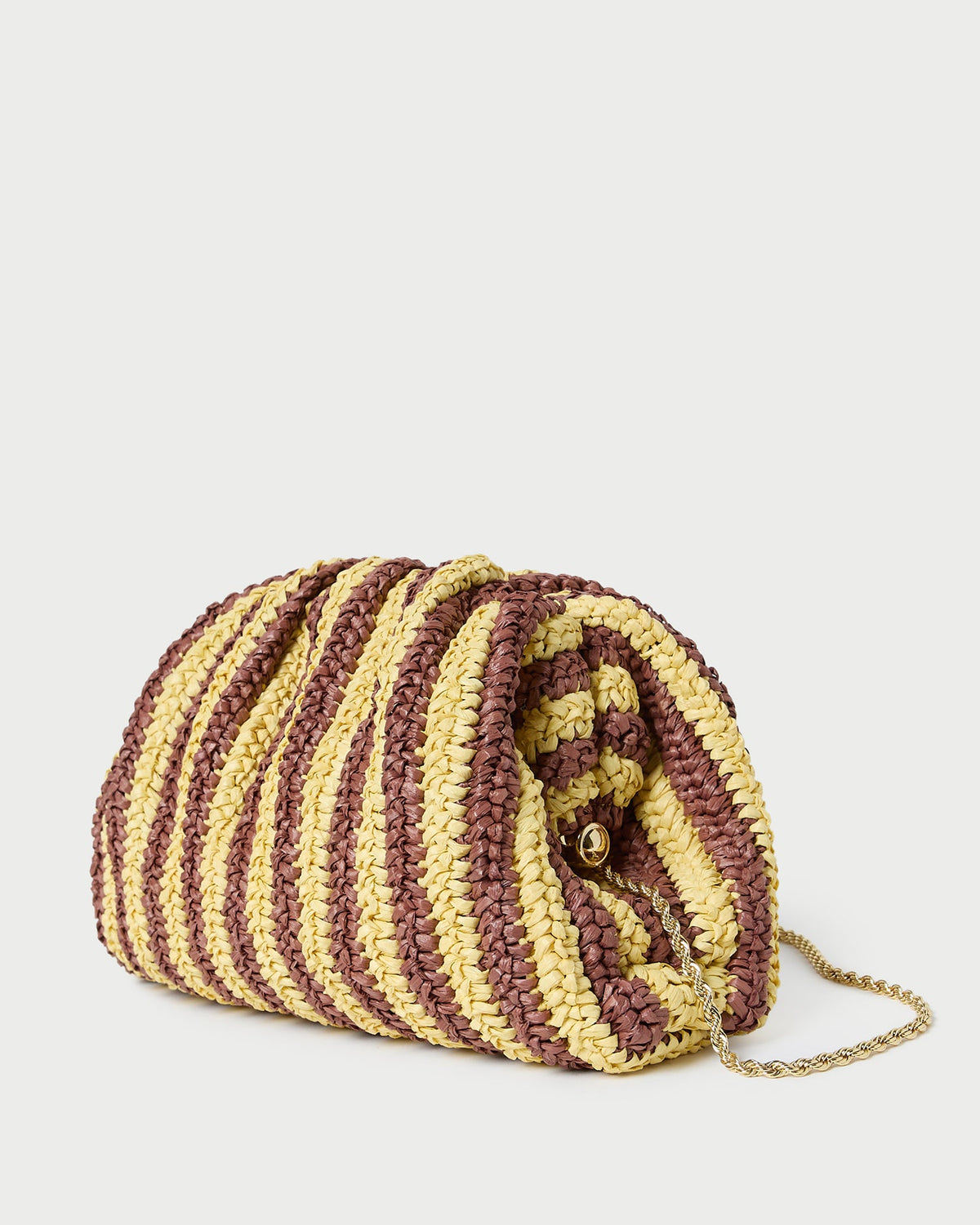 Bailey Brown/Butter Stripe Dome Clutch - Loeffler Randall Exclusive