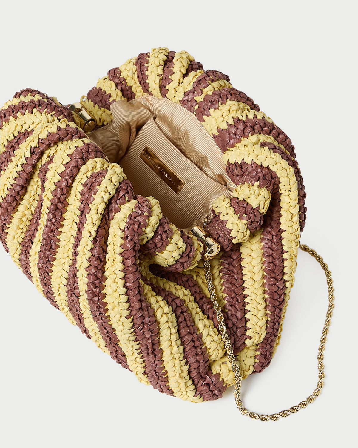 Bailey Brown/Butter Stripe Dome Clutch - Loeffler Randall Exclusive