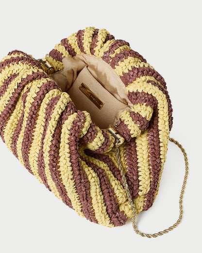 Bailey Brown/Butter Stripe Dome Clutch - Loeffler Randall Exclusive