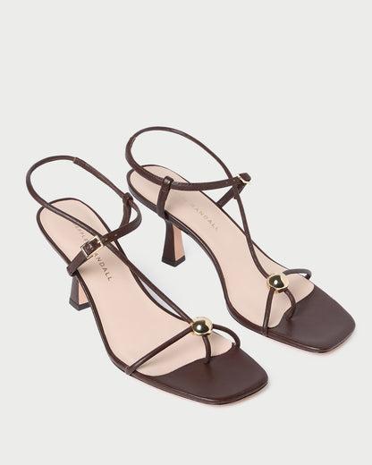 Triana Espresso Leather Mid-Heel Sandal - Loeffler Randall Sale
