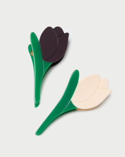 Juniper Maroon/Butter Tulip Clip Set - Loeffler Randall Recommended