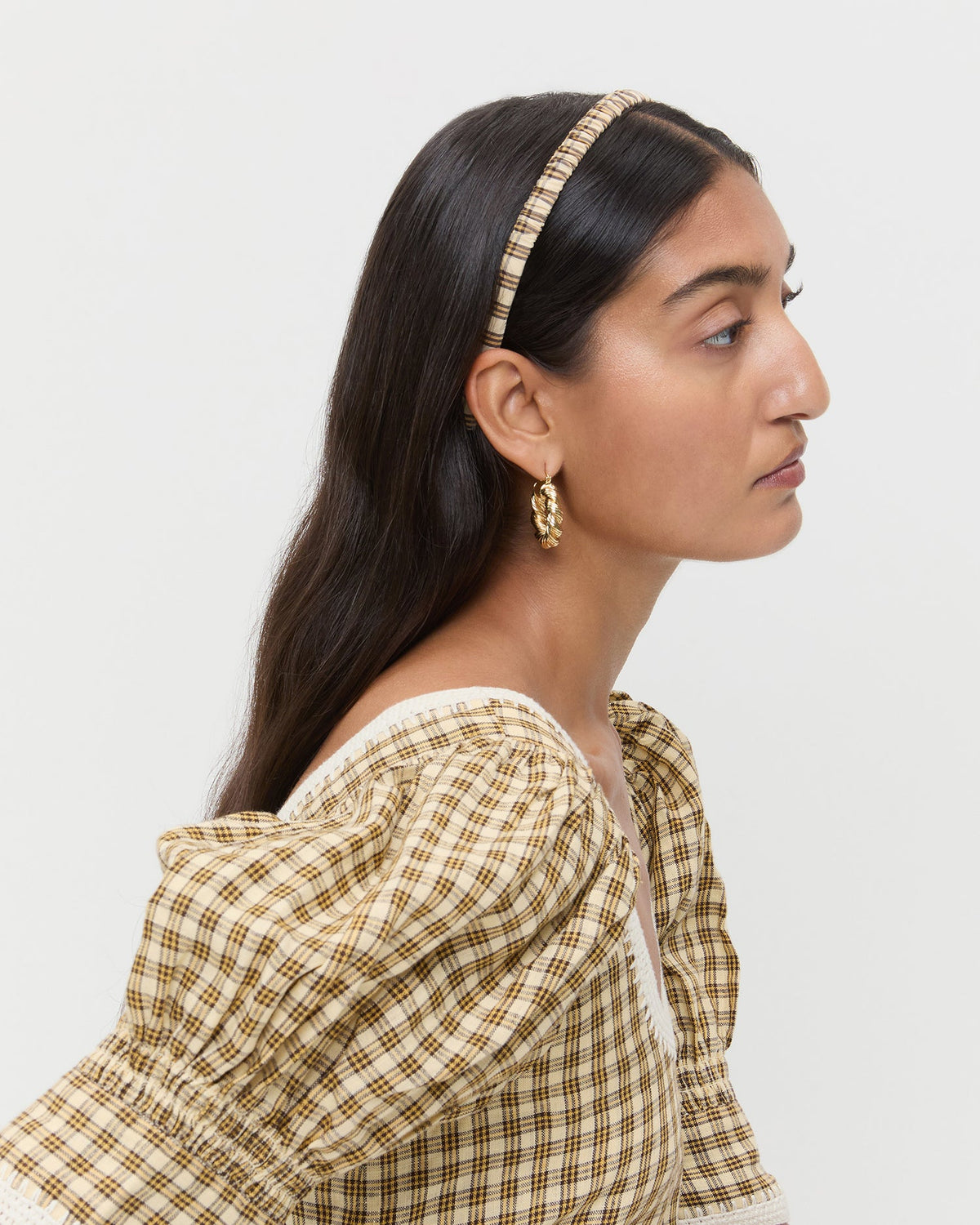 Sabine Denim/Butter Plaid Headband Set - Loeffler Randall Popular