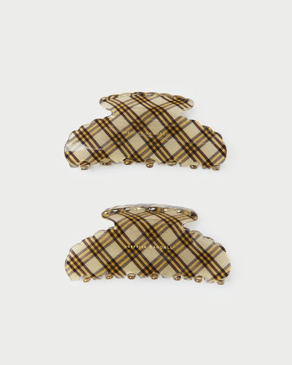 Yuri Butter Plaid Hair Clip Set - Loeffler Randall Discount