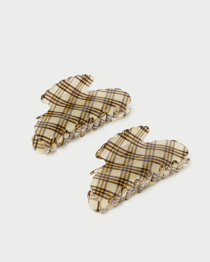 Yuri Butter Plaid Hair Clip Set - Loeffler Randall Discount