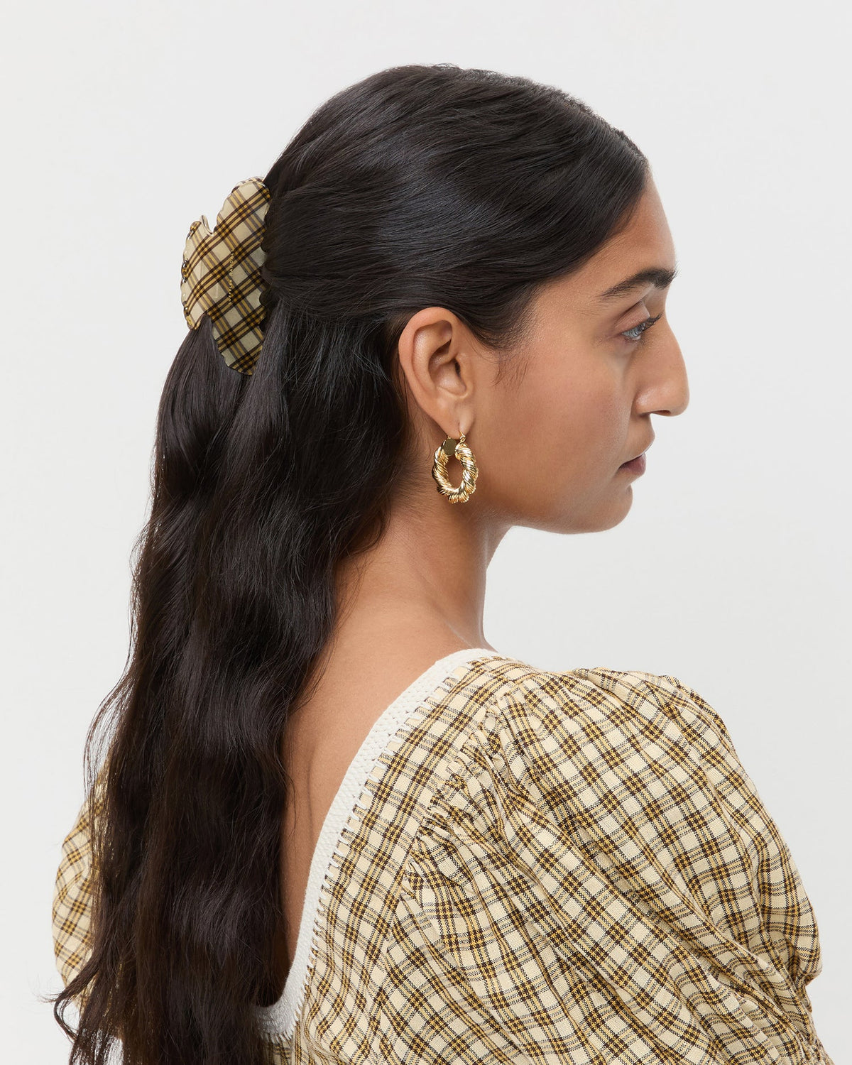 Yuri Butter Plaid Hair Clip Set - Loeffler Randall Discount