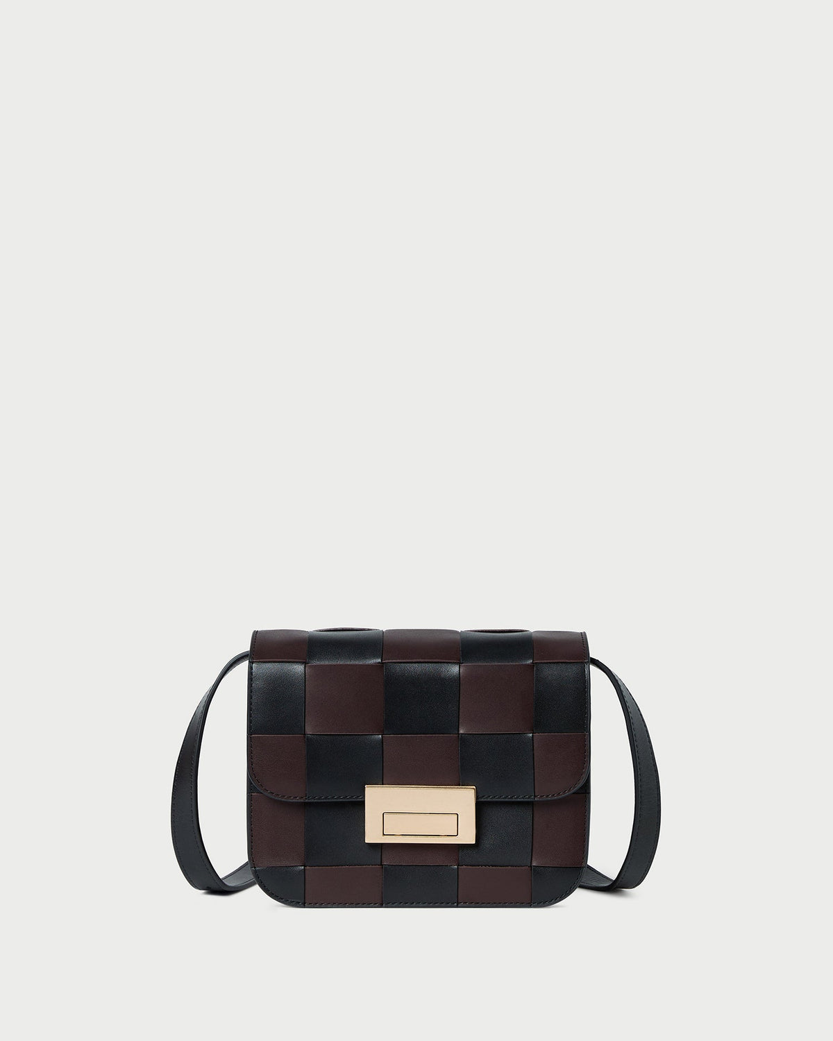 Desi Black/Espresso Woven Leather Crossbody - Loeffler Randall Top Pick