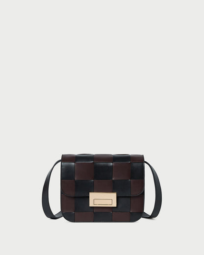 Desi Black/Espresso Woven Leather Crossbody - Loeffler Randall Top Pick