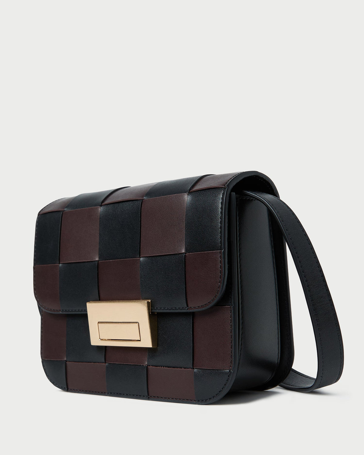 Desi Black/Espresso Woven Leather Crossbody - Loeffler Randall Top Pick