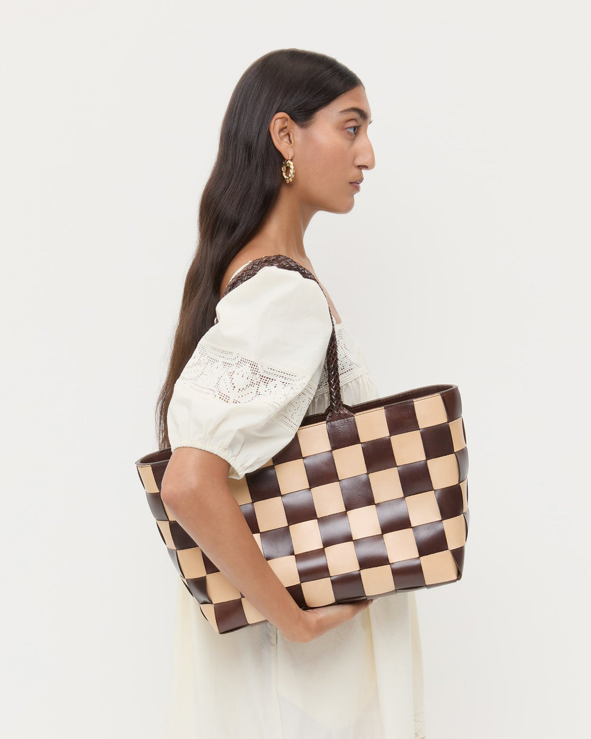 Klara Brown/Butter Woven Leather Tote - Loeffler Randall Customer Favorite