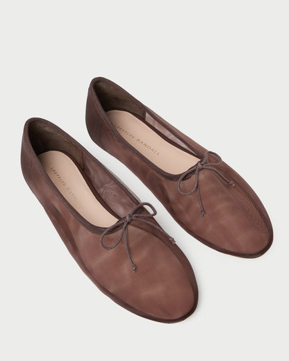 Landon Chocolate Mesh Ballet Flat - Loeffler Randall Popular