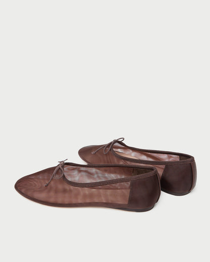 Landon Chocolate Mesh Ballet Flat - Loeffler Randall Popular
