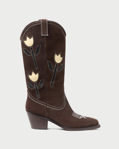 Wilder Brown Suede Tulip Boot - Loeffler Randall New