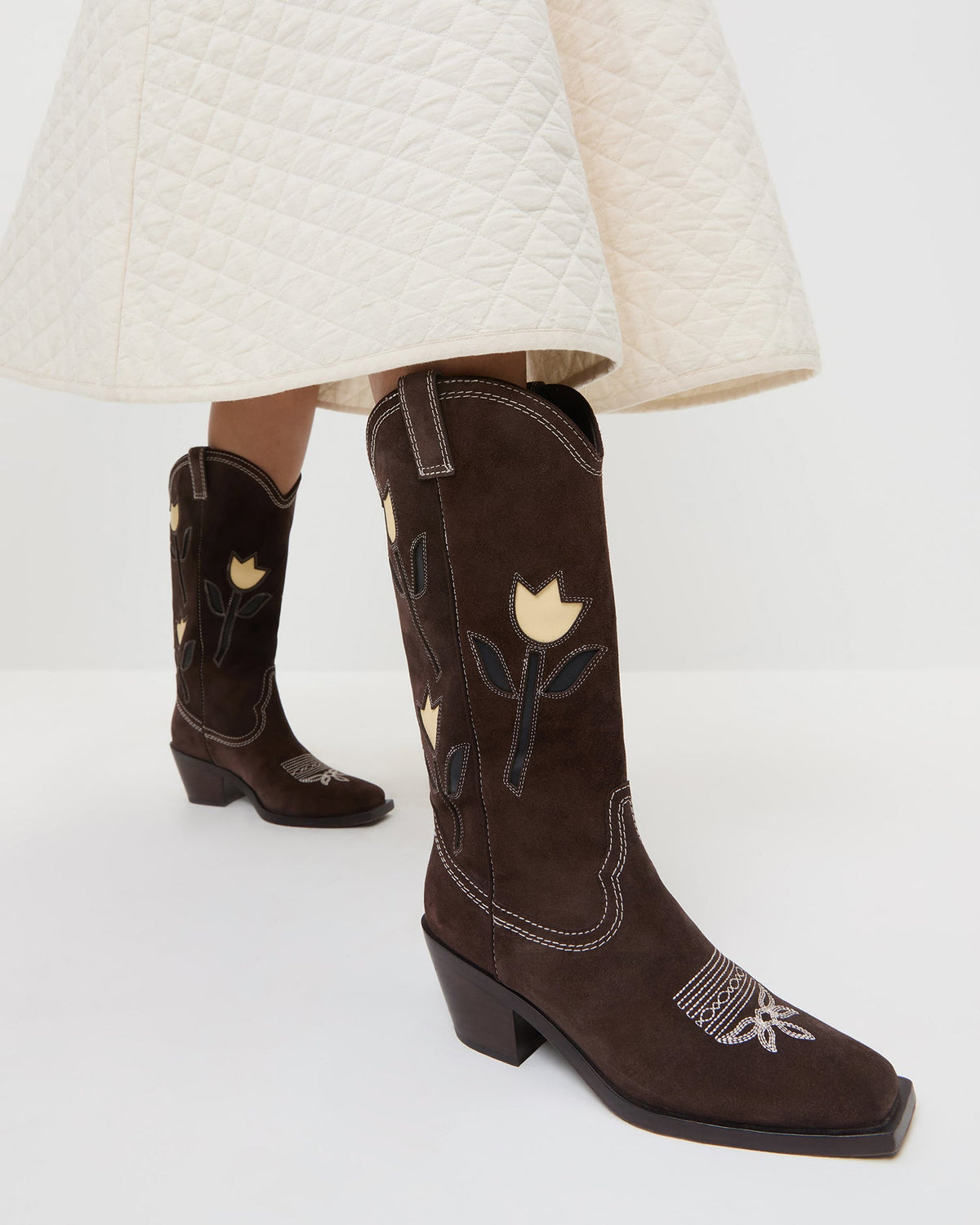 Wilder Brown Suede Tulip Boot - Loeffler Randall New