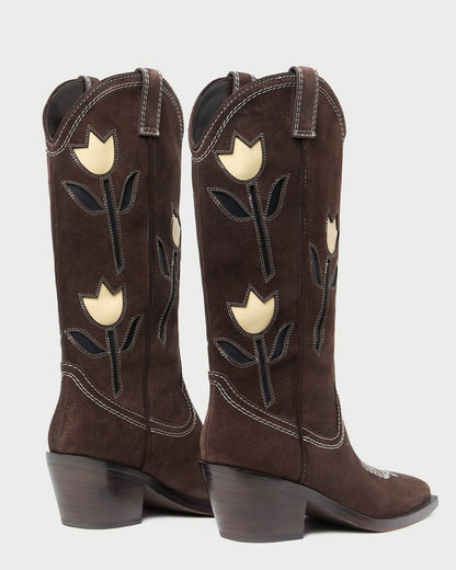 Wilder Brown Suede Tulip Boot - Loeffler Randall New