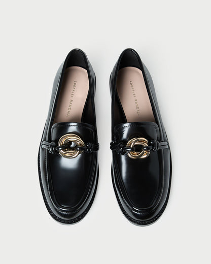 Roma Black Leather Loafer - Loeffler Randall Smart Buy
