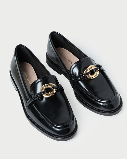 Roma Black Leather Loafer - Loeffler Randall Smart Buy