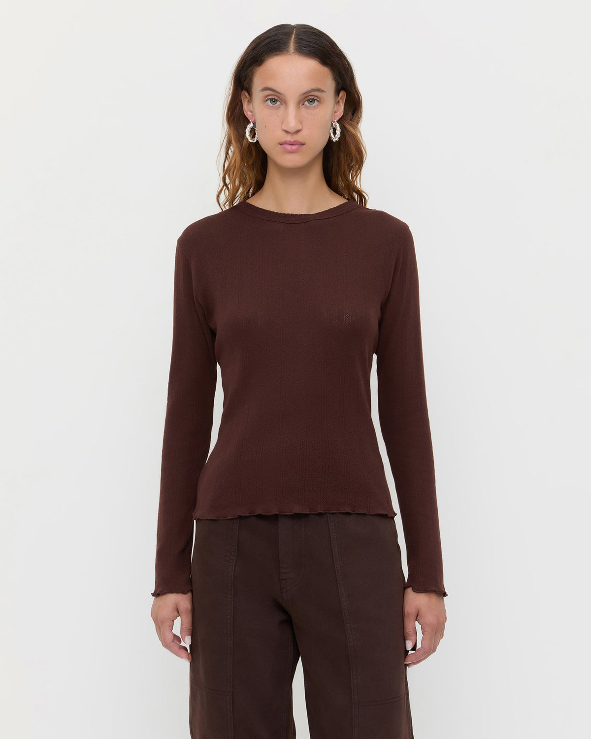 Lolo Pointelle Long-Sleeve Tee - Loeffler Randall Exclusive