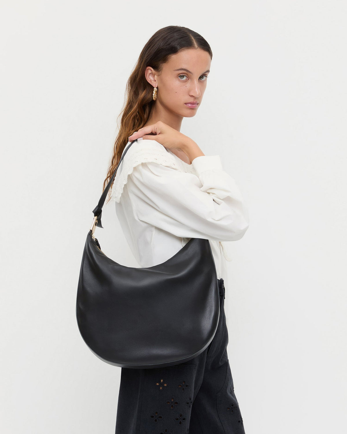 Morgan Black Leather Shoulder Bag - Loeffler Randall Featured