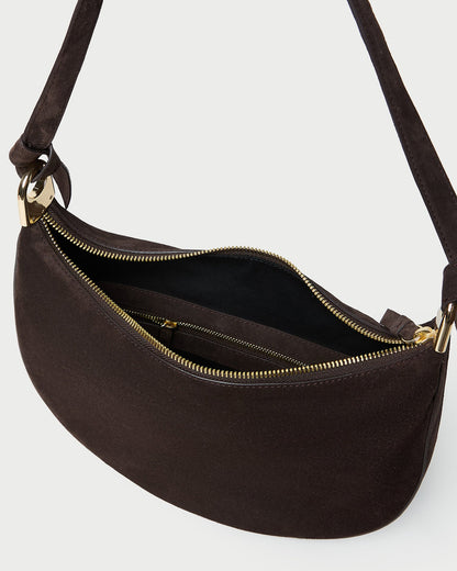 Harlow Brown Suede Shoulder Bag - Loeffler Randall Premium