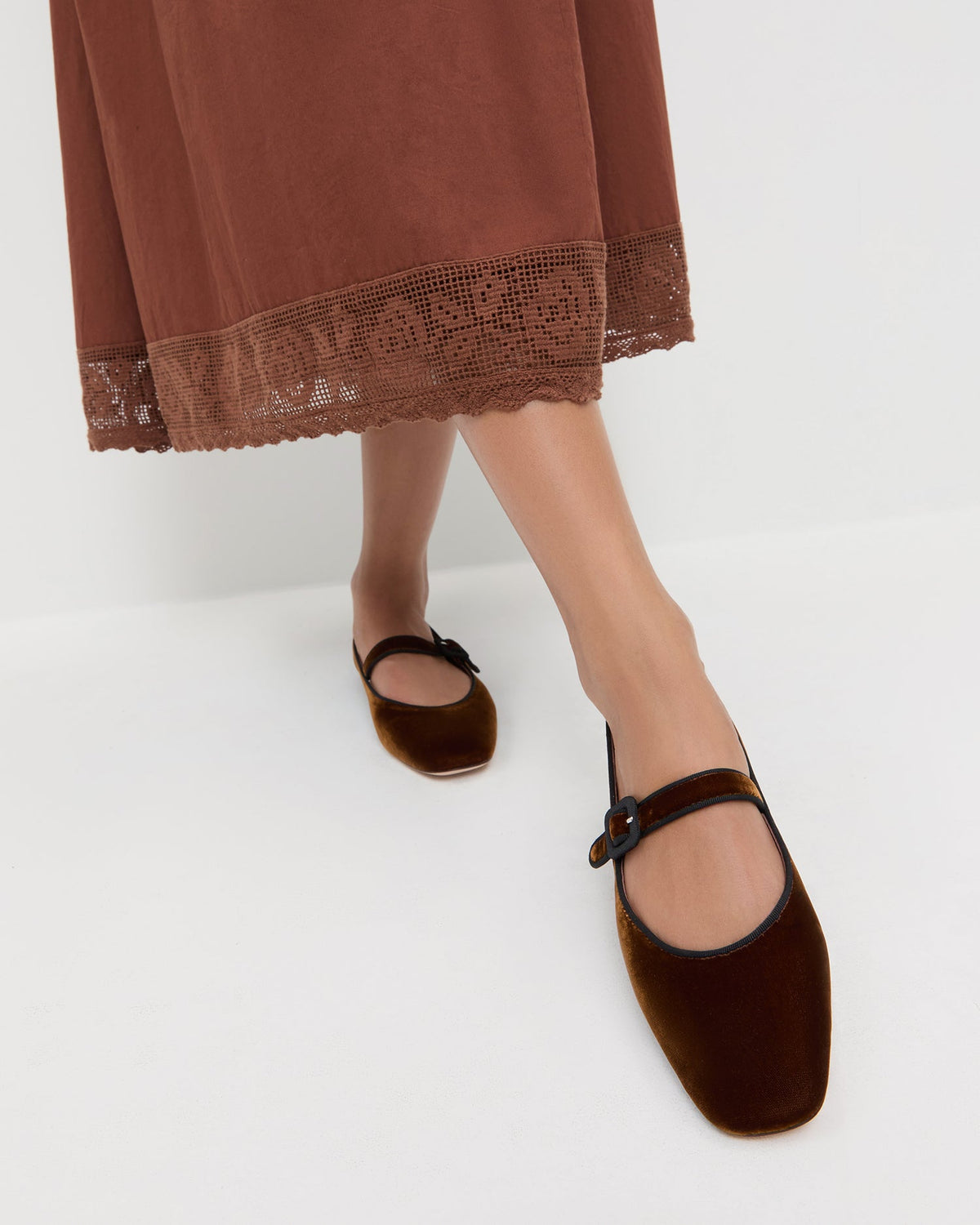 Ginger Brown Velvet Mary Jane - Loeffler Randall Sale