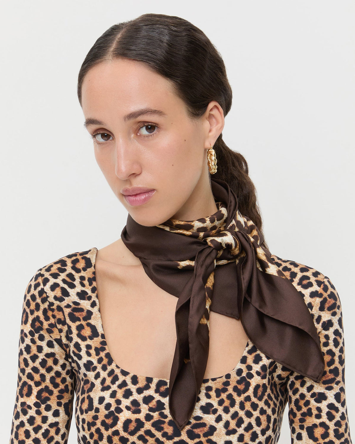 Beverly Leopard Silk Scarf - Loeffler Randall Trusted