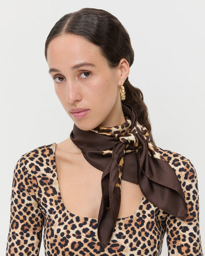 Beverly Leopard Silk Scarf - Loeffler Randall Trusted