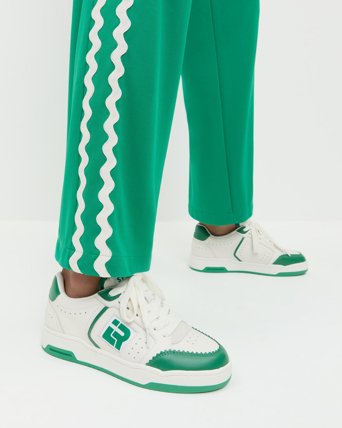 Topspin Cream/Green Court Sneaker - Loeffler Randall Smart Buy