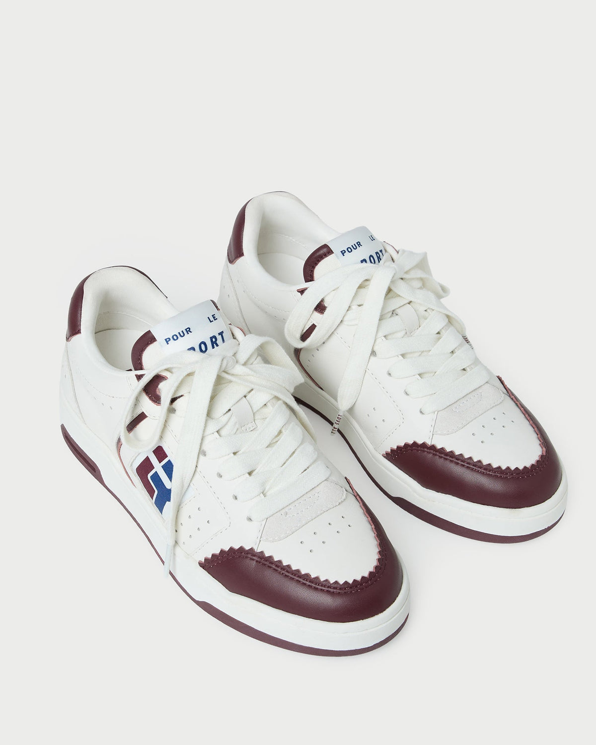 Topspin Cream/Maroon Court Sneaker - Loeffler Randall Quality