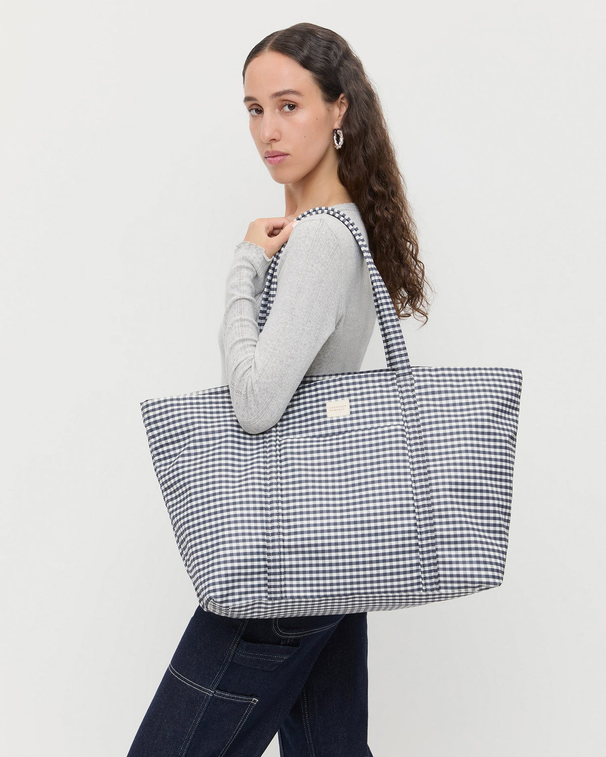 Dina Black/White Gingham Travel Tote - Loeffler Randall Latest