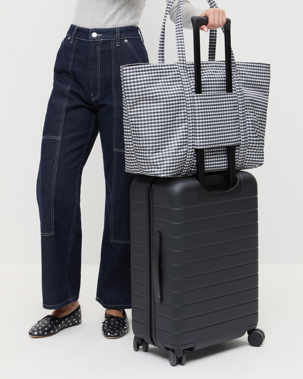 Dina Black/White Gingham Travel Tote - Loeffler Randall Latest