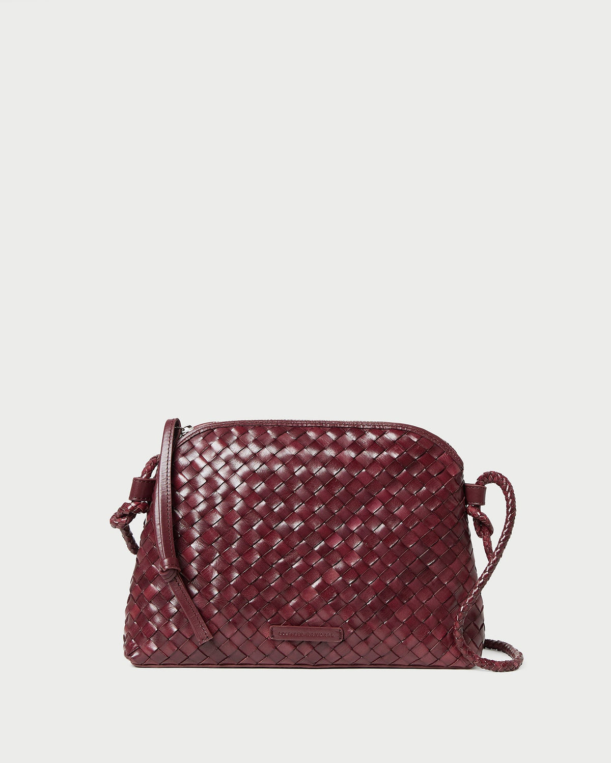 Mallory Maroon Woven Leather Crossbody - Loeffler Randall New