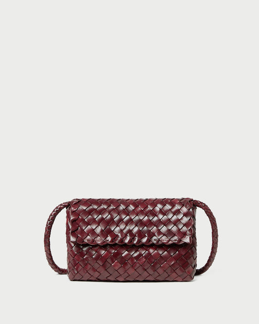 Vinnie Maroon Woven Leather Crossbody - Loeffler Randall Signature
