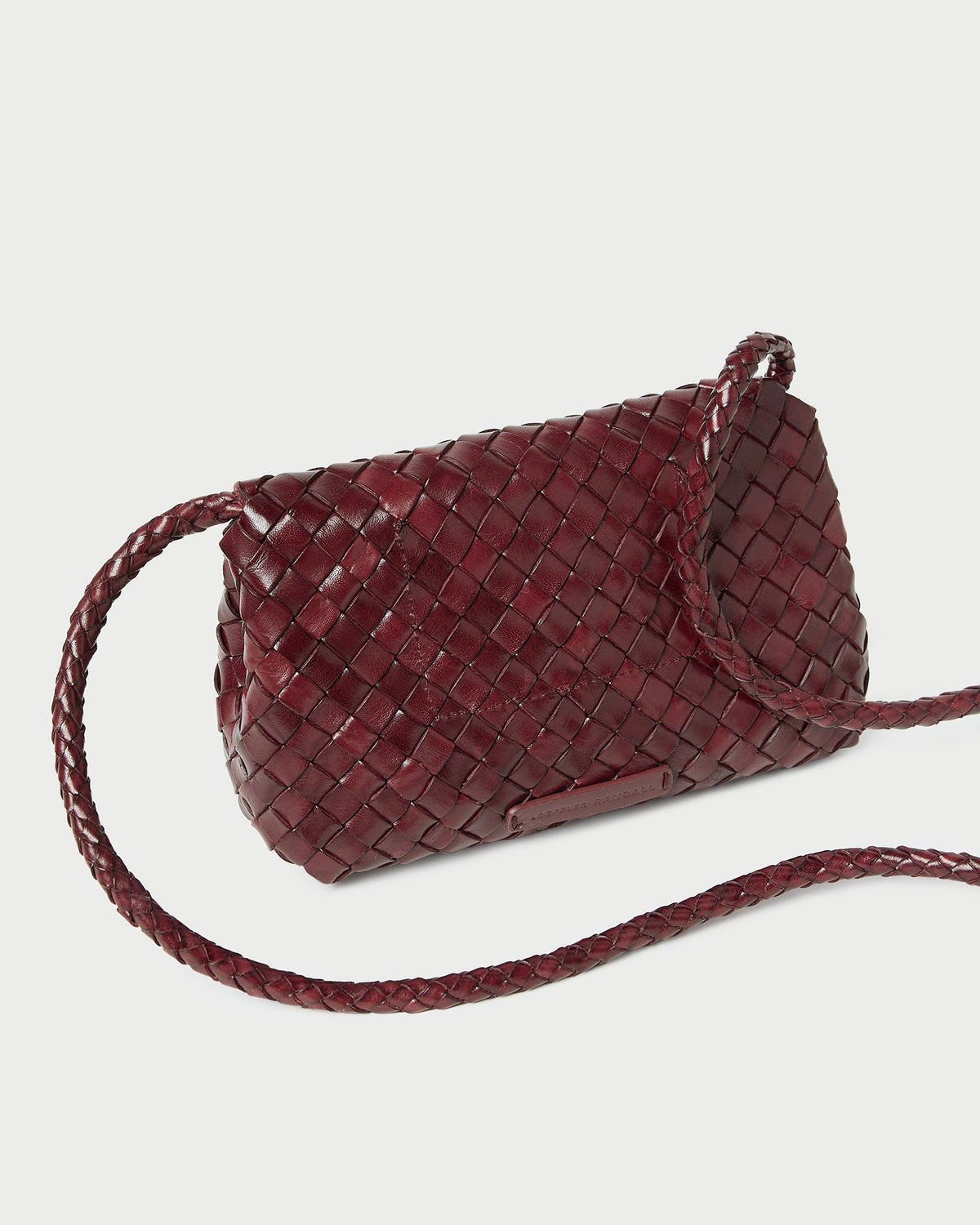 Vinnie Maroon Woven Leather Crossbody - Loeffler Randall Signature